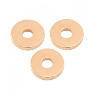 DQ metaal disc kraal 6x1mm Rosé goud